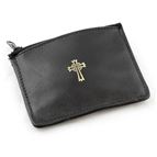 SHEEPSKIN ROSARY POUCH - BLACK